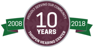 Thigpen Hearing Center 10 Years of Service badge